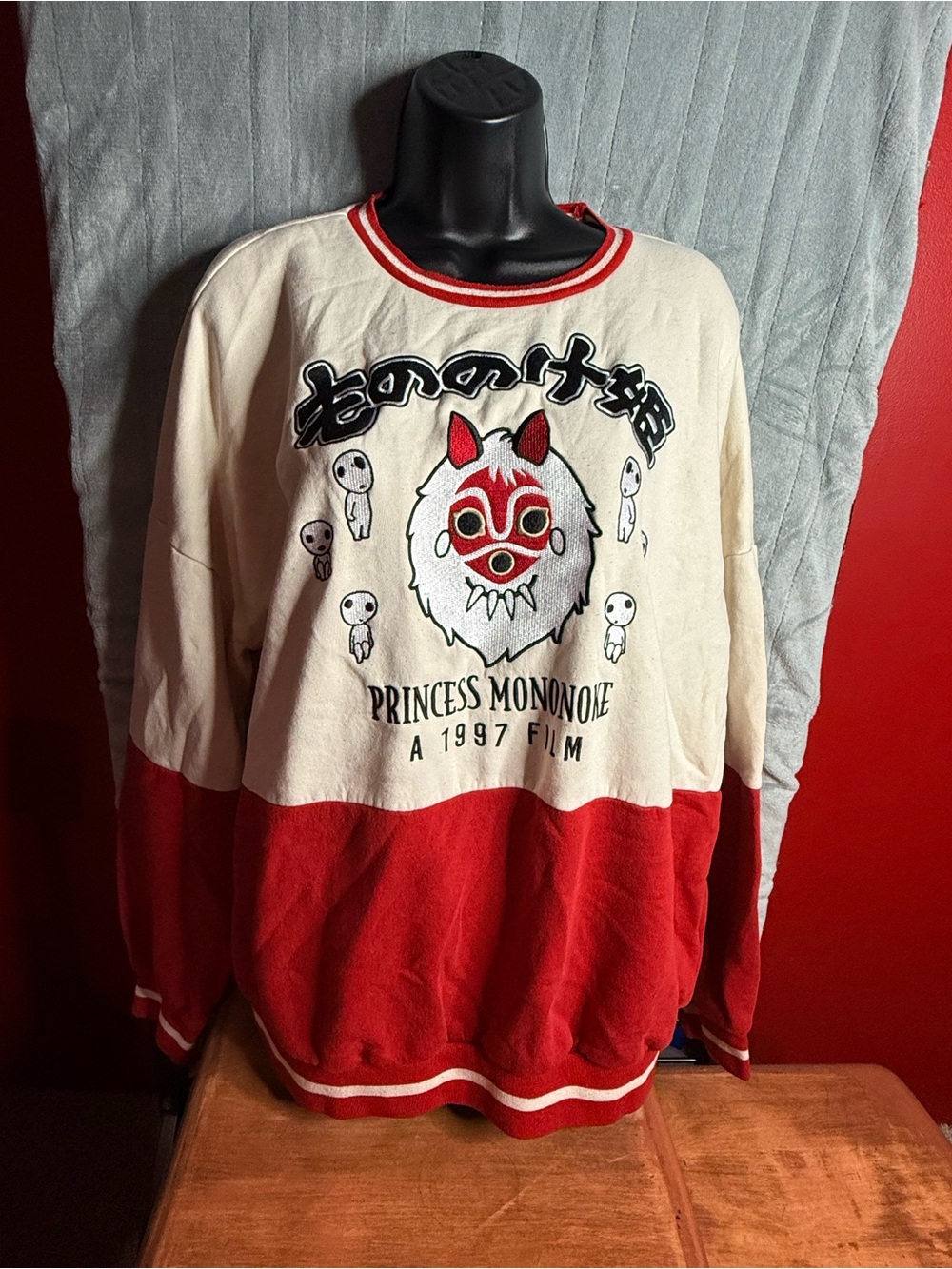 Princess Mononoke' Red & Cream Pullover Sweatshirt
